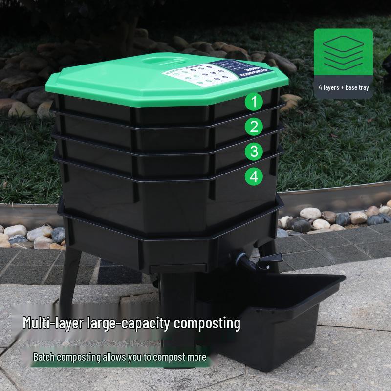 Earthworm Composting Bin for Kitchen Waste - Breeding & Fermentation Tray