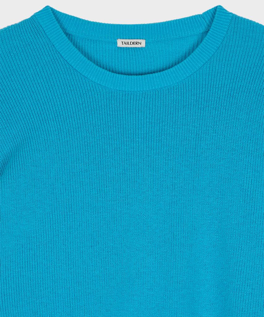Teildeon Cotton Cashmere Crewneck Sweater Blue