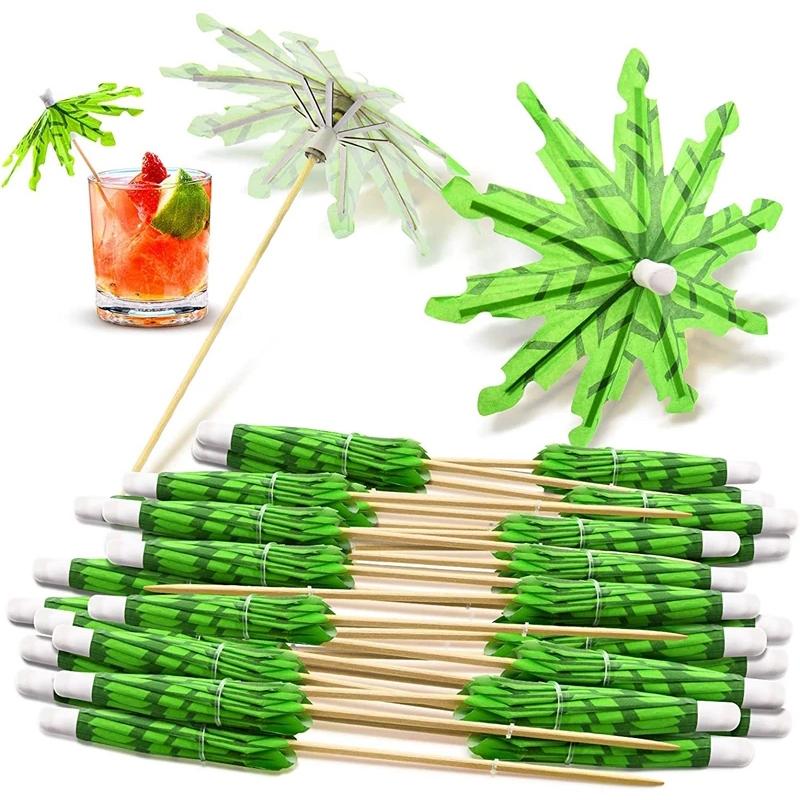 

10-30pcs Tropical Palm Tree Paper Umbrella Cocktail Food Fruit Picks Cupcake Toppers Hawaiian Birthday Party Wedding Decorations 10pcs