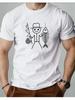 Fisherunisex And Fish Skeleton Pattern Unisexs Pure Cotton Tshirt Outdoor Street Top