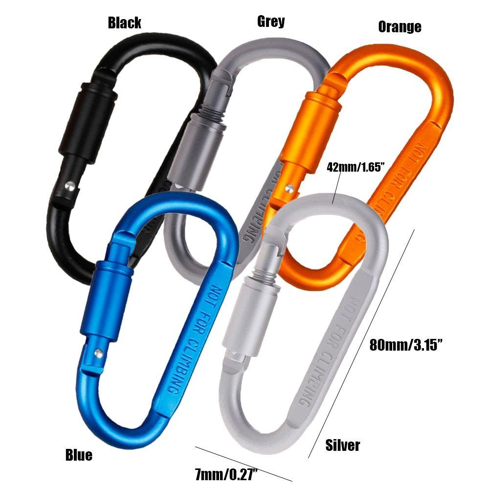 Aluminium Alloy Safety Keychain Buckles Climbing D Carabiner Spring Clips Camping Hiking Hooks