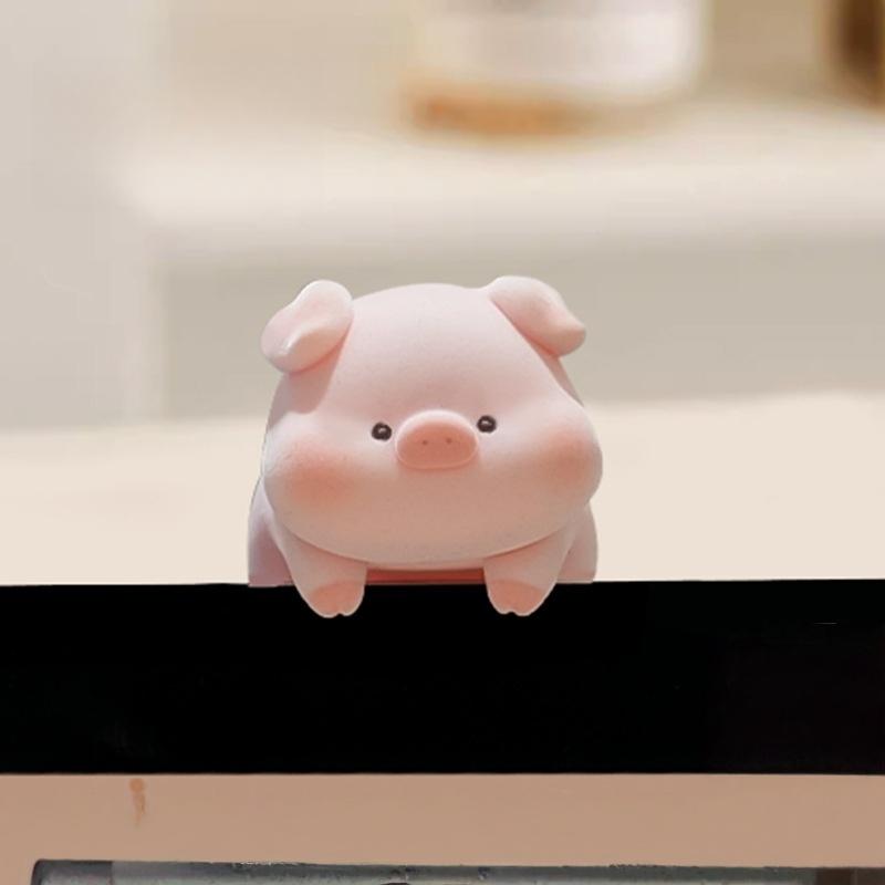 1Pc Screen Animal Model Elephant Cartoon Center Console Doll Flocking Computer Monitor Decoration Panda Dog Desk Ornament