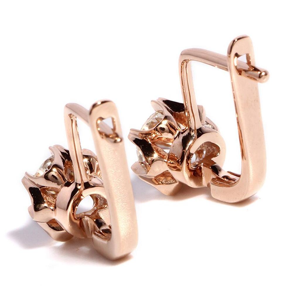 Exclusive For Women'S Ear Buckles With Exquisite Temperament And Zircon-Plated Rose Gold Earrings.