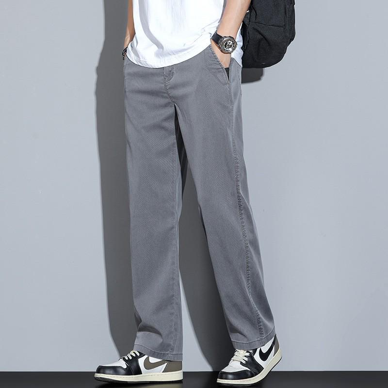 Men's Slim Fit Elastic Wide-Leg Trousers: Youthful Autumn/Winter Casuals