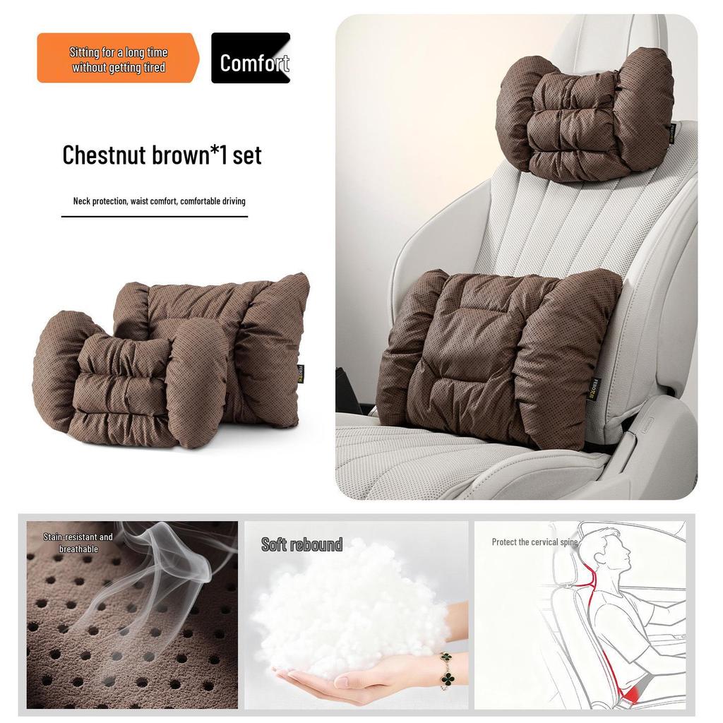 BMW Headrest Neck & Lumbar Support Pillow for New Car Models: 3 Series, 5 Series, X1, X3, X5, I3