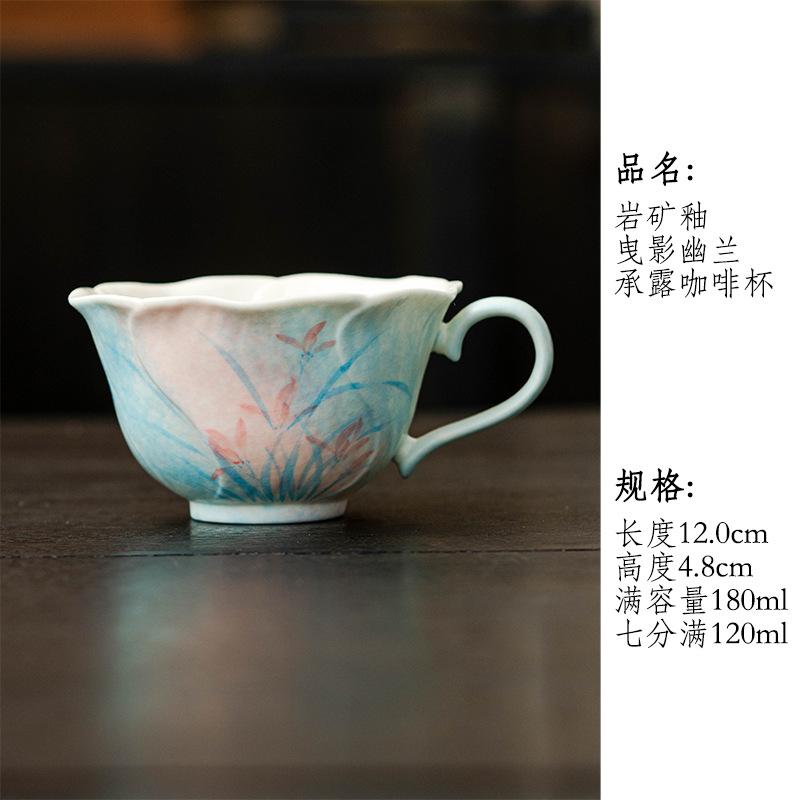 Underglaze hand-painted orchid ceramic kung fu tea set cover bowl teapot master cup tea cup tea cup pot bearing coffee cup