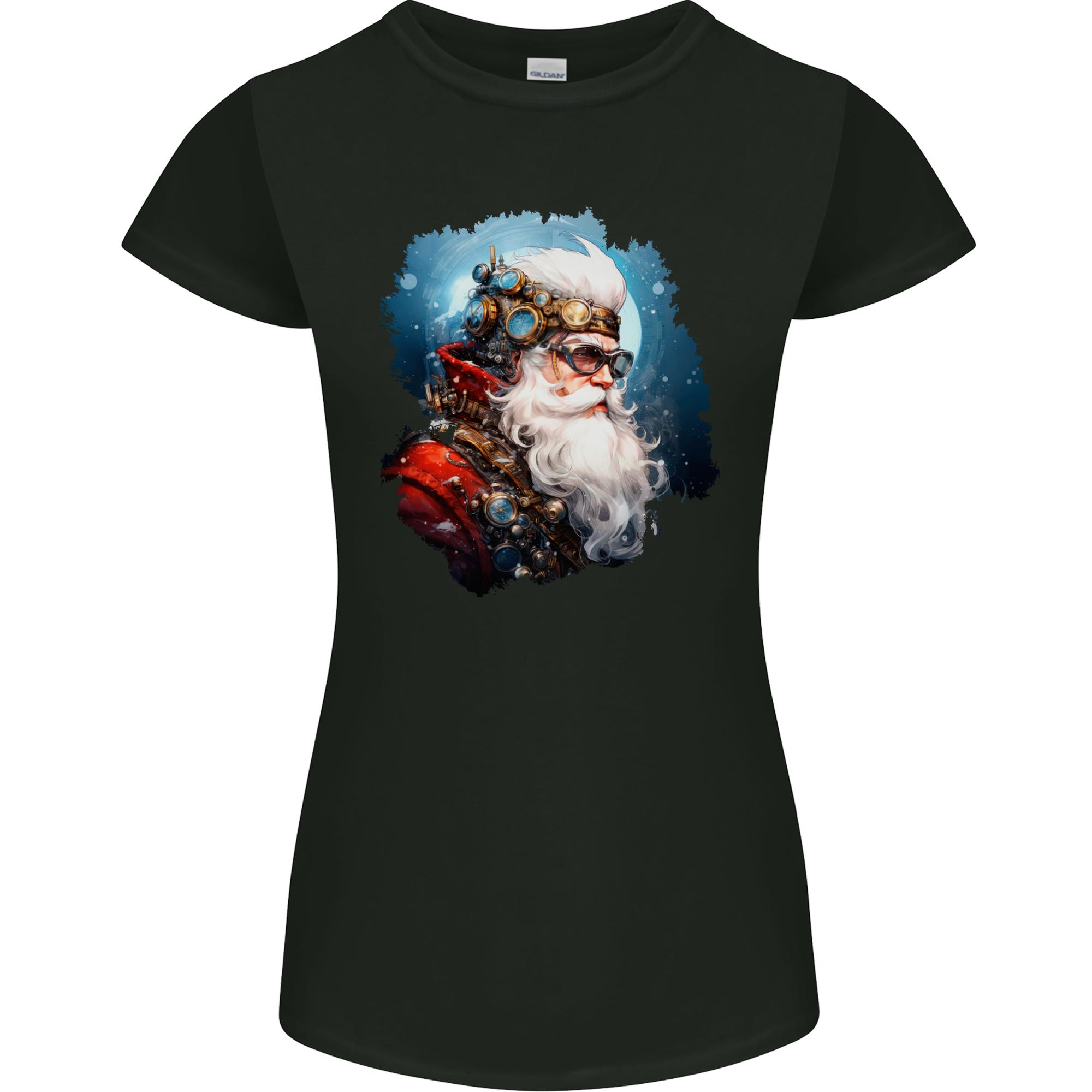 Steampunk Santa Claus Christmas Xmas Unisexs Petite Cut TShirt S