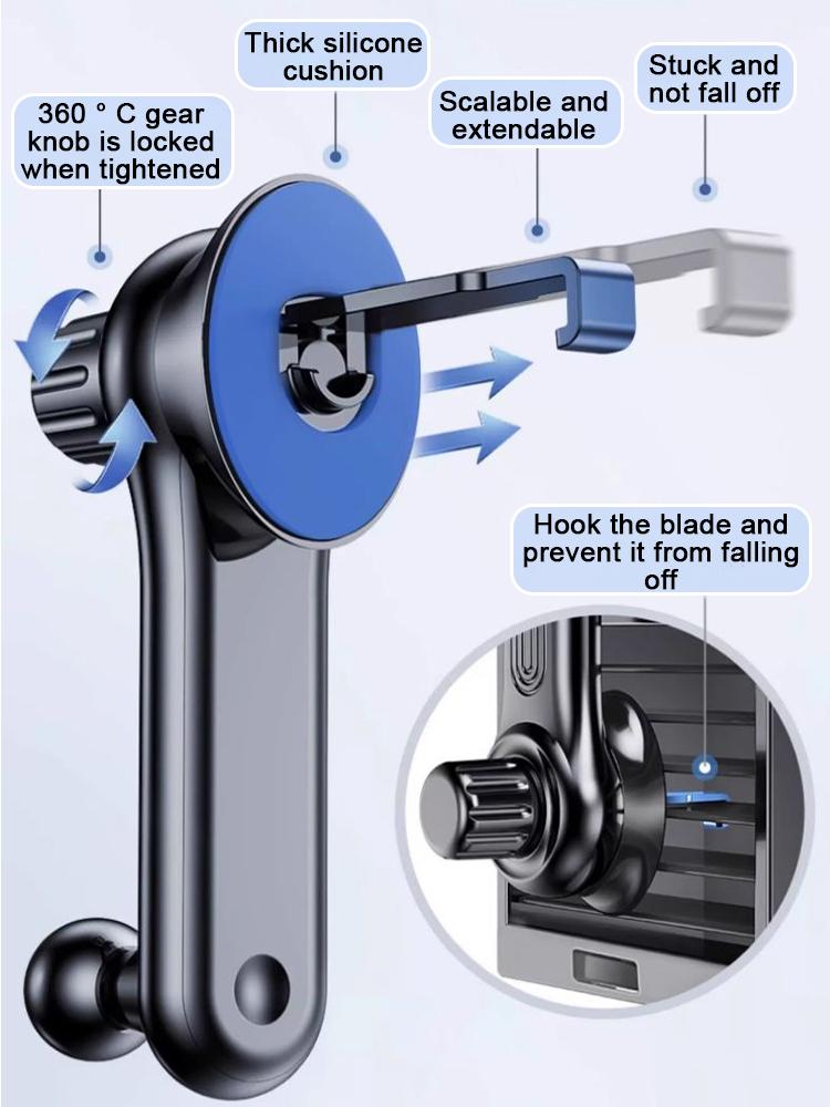 Car Air Vents Clip Mount Stand Extension Rod 360° Rotatable Gravity Car Phone Holder In Smartphone Holder Bracket GPS Support