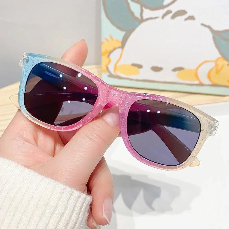 Cool Kids Colorful Sunglasses Shiny Square Frame Trendy Fashion Girls Sun Glasses Cute Eyewear UV Protection Lentes De Sol