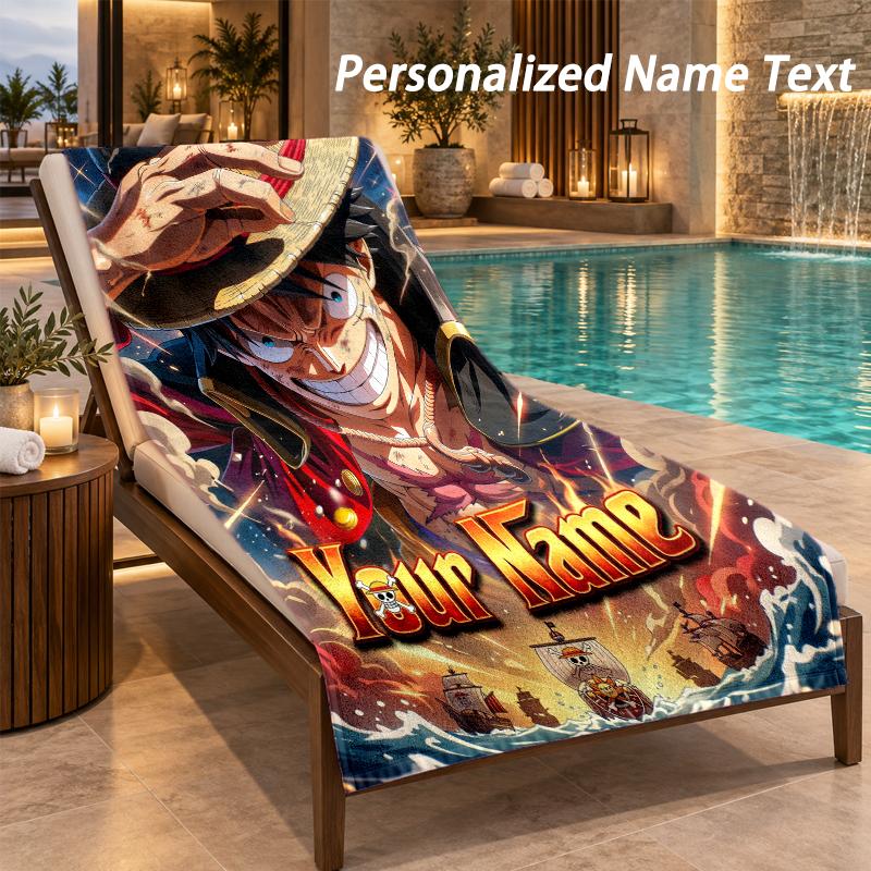 One Piece Custom Name Beach Towel Large Soft Towel for Indoor Bathroom Outdoor Beach