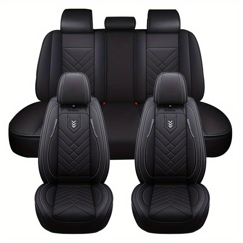 Full Set Car Seat Covers  Luxury Faux Leather Car Seat Covers, Universal Fit Full Coverage Protectors  Comfortable & Durable