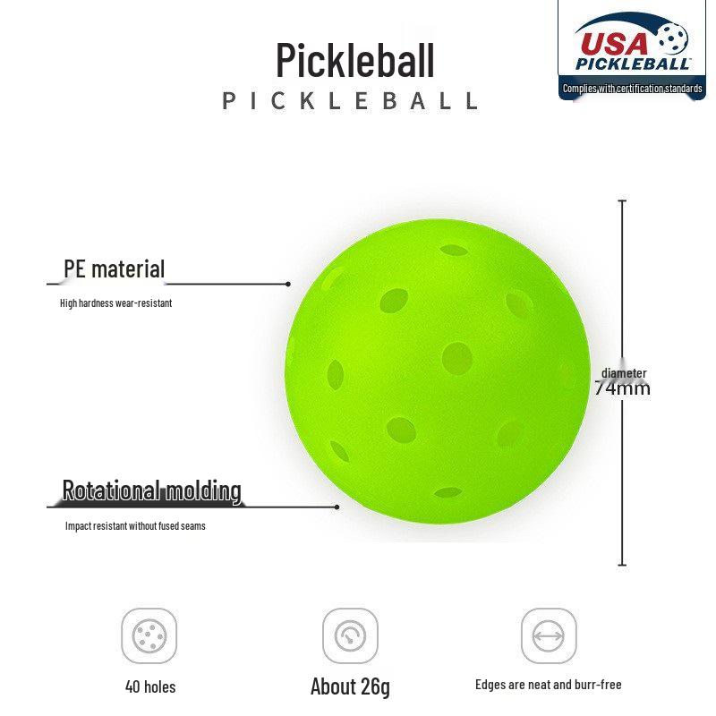 Pickleball TPE Injection Molded Ball - 40-Hole Outdoor, 26-Hole Indoor, PE Rotomolded, Foamed Design