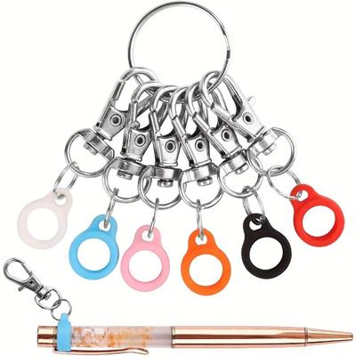 1/6/10PCS Silicone Lobster Clasp Pen Holder Anti Lost Key Ring Multi-Color Pen Clip With Lobster Clasp Nurse Badge Accessories