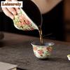 50ML Ölmalerei Rose Blume Sprache Teetasse Ästhetisch Teeschale Set von Tassen Teeverkostung Riechtasse Chazhan Meistertassen Cha