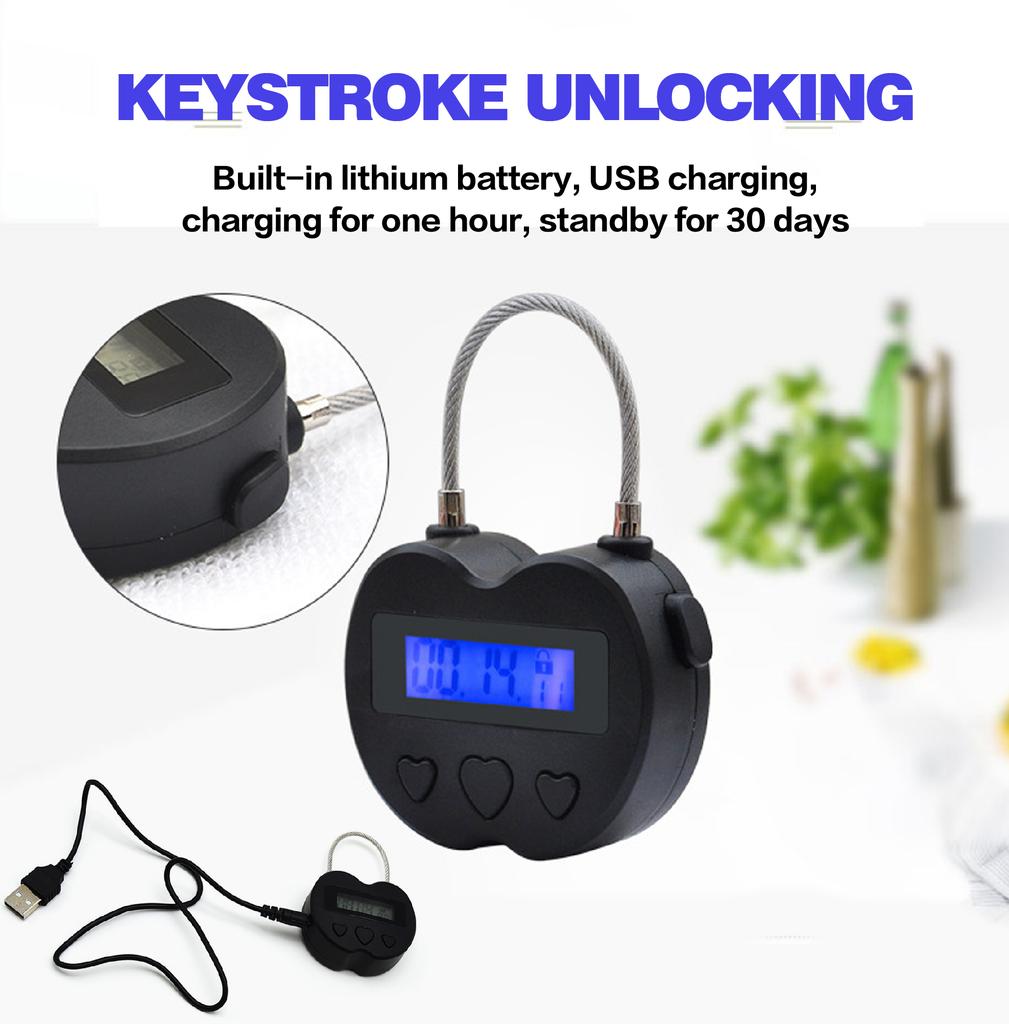 Blocco Temporizzato Intelligente Display LCD Blocco Temporizzato Multifunzione Viaggio Timer Elettronico Impermeabile Ricaricabile USB Lucchetto Temporaneo