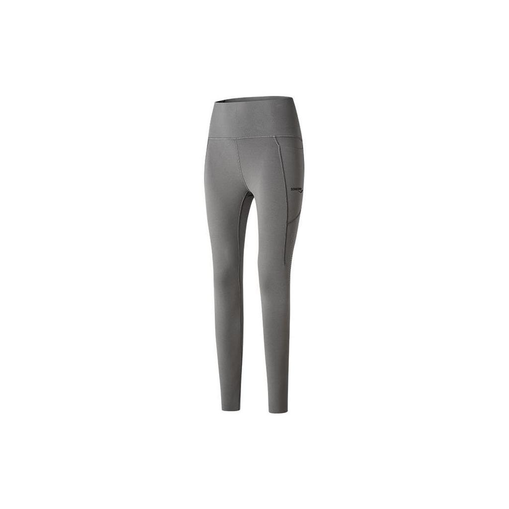 Saucony Solid High-Waisted Tight Yoga Fitness 3/4 Sports Leggings Women leggings Medium-Gray SC1239082-2