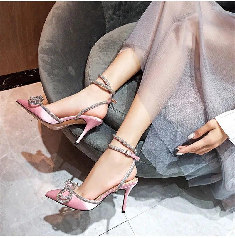 Eilyken New Arrival Γυναικεία Καλοκαιρινό Στυλ PVC Διαφανείς Αντλίες String Beadbowknot Γυναικεία ψηλοτάκουνα παπούτσια για χορό