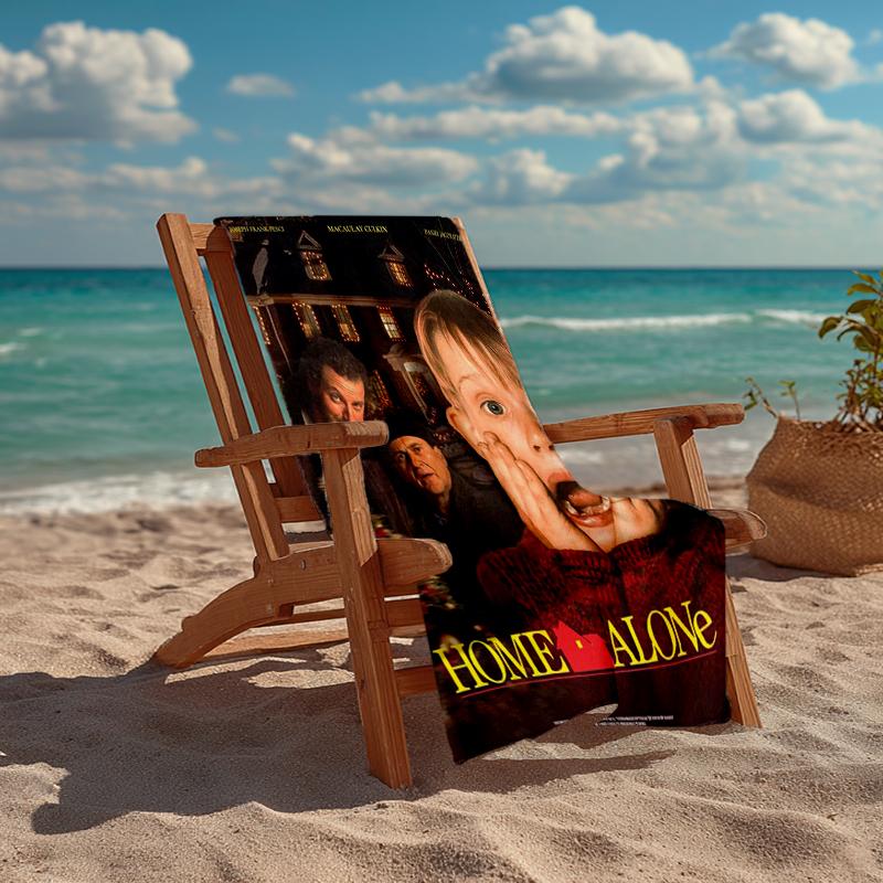 Ultra-Soft Beach Towel with Home Alone Theme,Ideal for Pool - Camping, Diving - Perfect Travel Essential, Vibrant Beach Towel.