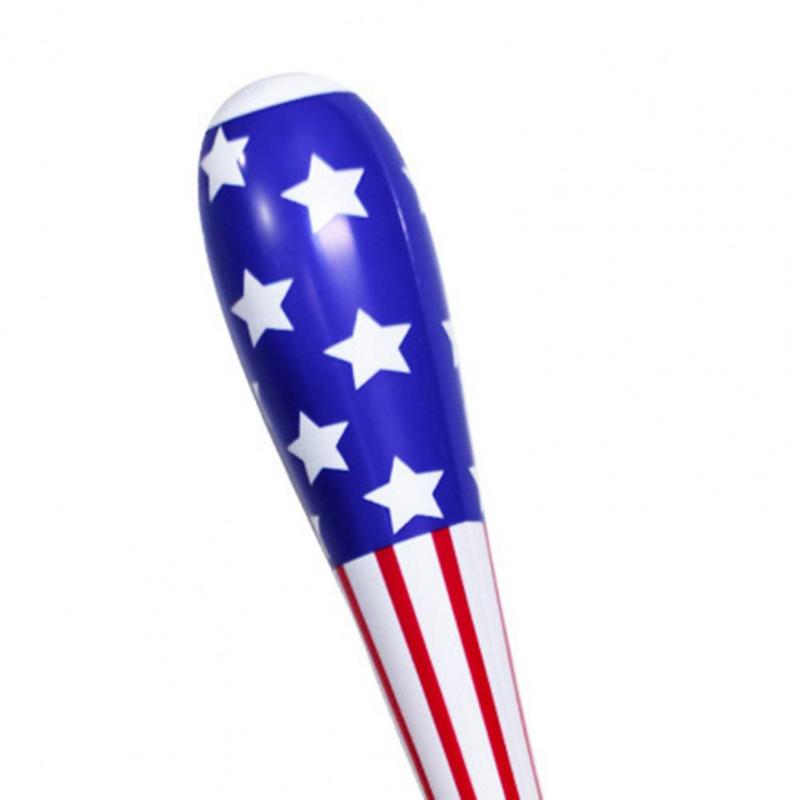 2 Battes De Baseball Gonflables PVC 85 Cm - Motif Drapeau Américain - Pour Piscine, Fête, Jeux Extérieurs - Gonflage Facile