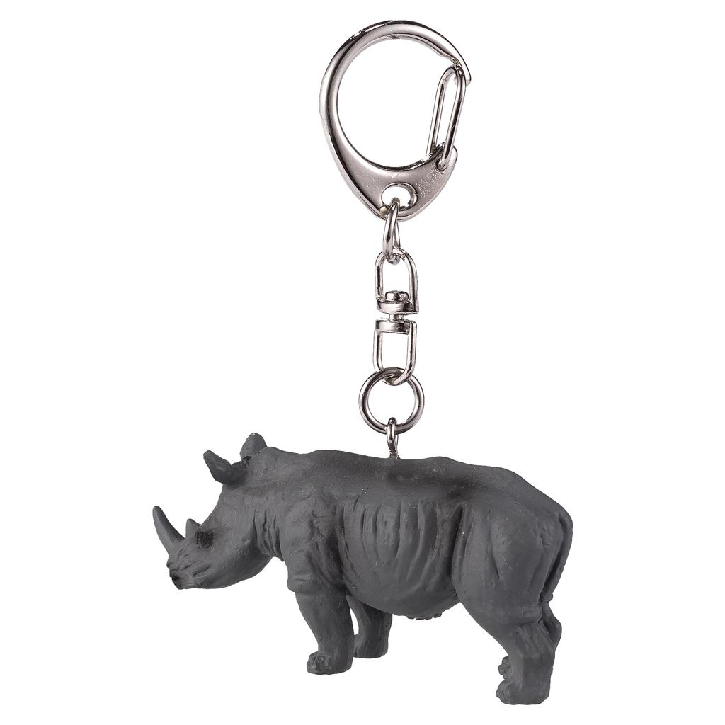 Mojo Animal Figure Keychain Rhino 387490