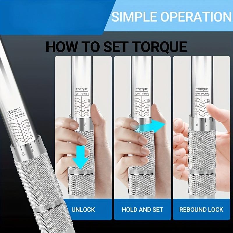 1/4 3/8 1/2 Inch Square Drive Torque Wrench 5-210Nm Two Way Adjustable Ratchet High Accuracy Repair Hand Tool