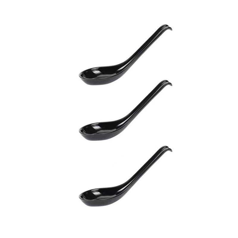 

Набор ложек 3/6 шт. Традиционная китайская японская ложка для супа с лапшой рамен, длинная ручка, столовые приборы, меламиновая пластиковая посуда