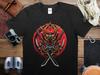 Samurai Warrior Graphic Tee, Bold Fire Samurai Helmet Print, Unisex T-Shirt for Casual Wear