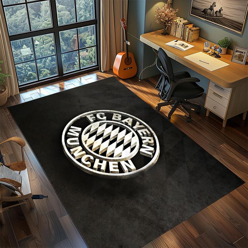 1Pc Football Team Cartoon Print Carpet High Quality Comfortable for All Seasons, Home Decor