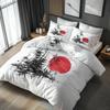 Cherry Blossom Duvet Cover Microfiber Bedding Set,Japanese Pattern Reversible Design Bedroom Decor Quilt Cover With Pillowcases
