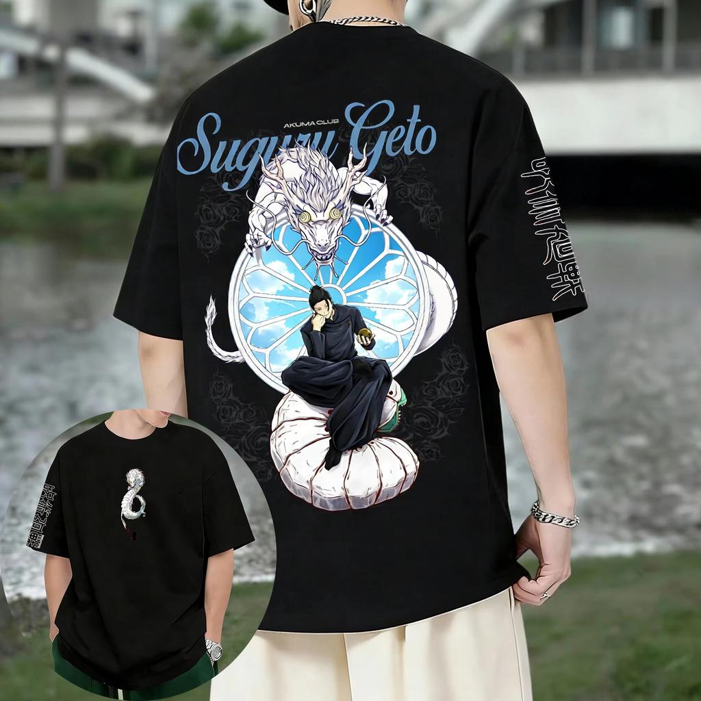 Jujutsu Kaisen Geto Suguru Unisex Pure Cotton T-shirt 2026 Summer Harajuku Anime Print Y2K Hip-hop Short Sleeved Top Streetwear