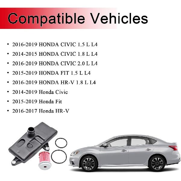 Automatic Transmission Filter Oil Pan with O-Rings Compatible with Honda Civic 2014-2019 Fit 2015-2019, HR-V 2016-2017, Replaces# 25420-5T0-003,