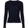 Elegant V-Neck Beaded Ribbed Knit Cardigan