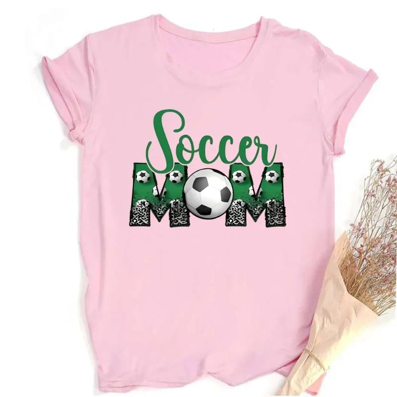 

Girls Tshirt Casual Round Neck Summer Clothing Soccer Print Women s Tee Shirt Short Sleeve Fashion Tops Tees Aesthetic Clothes XL рожевий