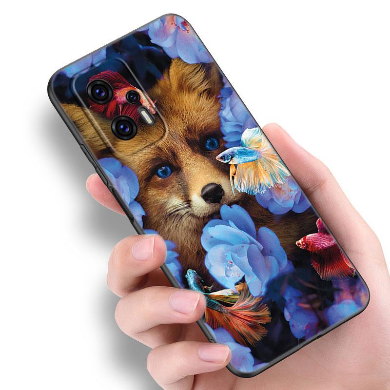 

Чехол для телефона с изображением лисы, волка и цветов для Xiaomi POCO F2 F3 M2 M3 M4 X3 X4 Pro NFC F4 GT 5G F1 X2 C3 C31 C40 M5S, черный чехол из ТПУ Xiaomi POCO X3 Pro
