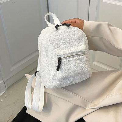 Mini Women's Backpacks Trend Plush Female Bag Solid Small Feminina Backpack School Bags For Teen Girls Knapsack