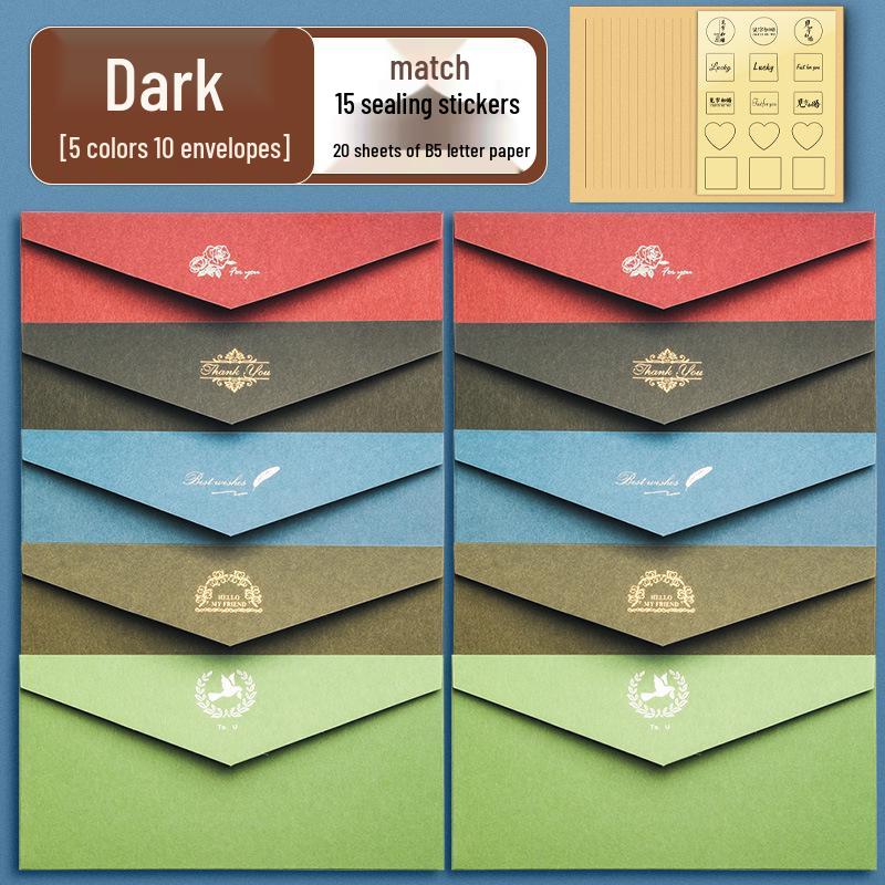 Nordic Style Literary Retro Envelope & Letter Paper Set - Love Letter & Greeting Card Collection