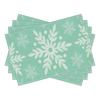 Set of 4pcs Winter Placemats 12X18inch Polyester, No Embroidery or Fringe, Snowflake Design for Holiday Use