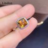 Lindon Classic Copper Alloy Zircon Ring Ladies Jewelry Wedding Promise Party Gift