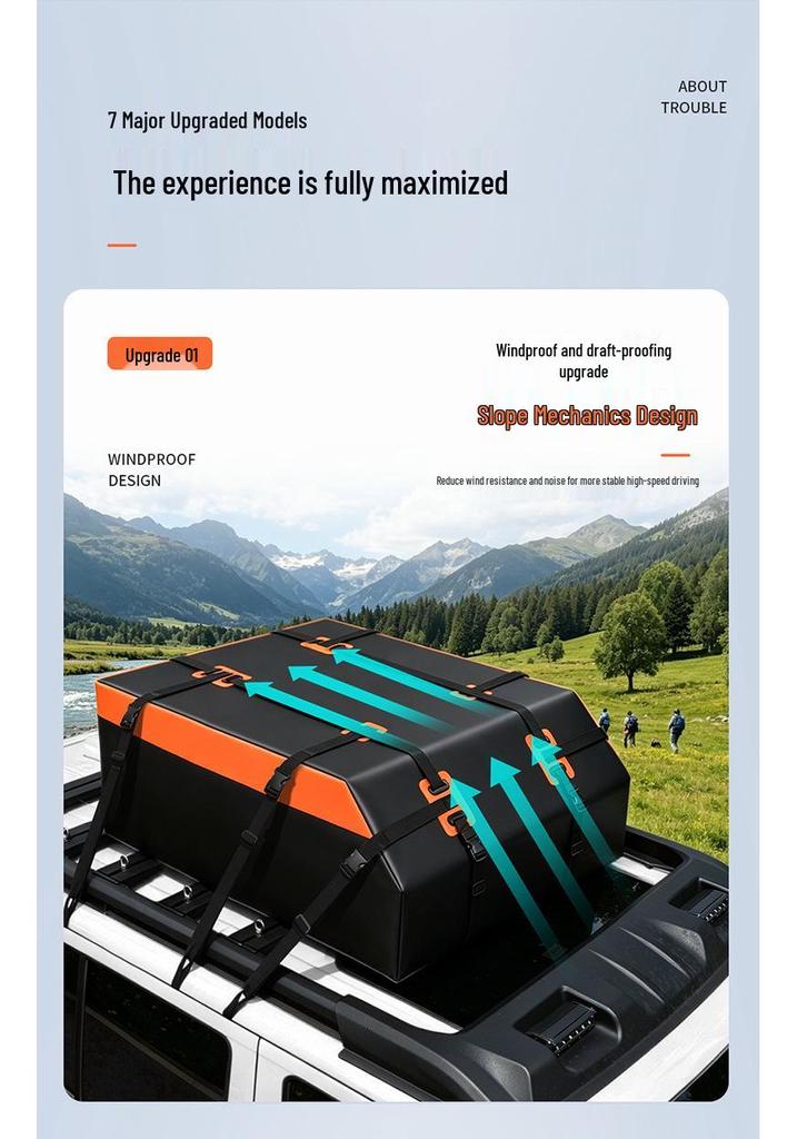 2026 Universal Car Roof Bag - Model B, Thickened for Sedans, SUVs, Off-Road; Ideal for Self-Driving Storage & Travel