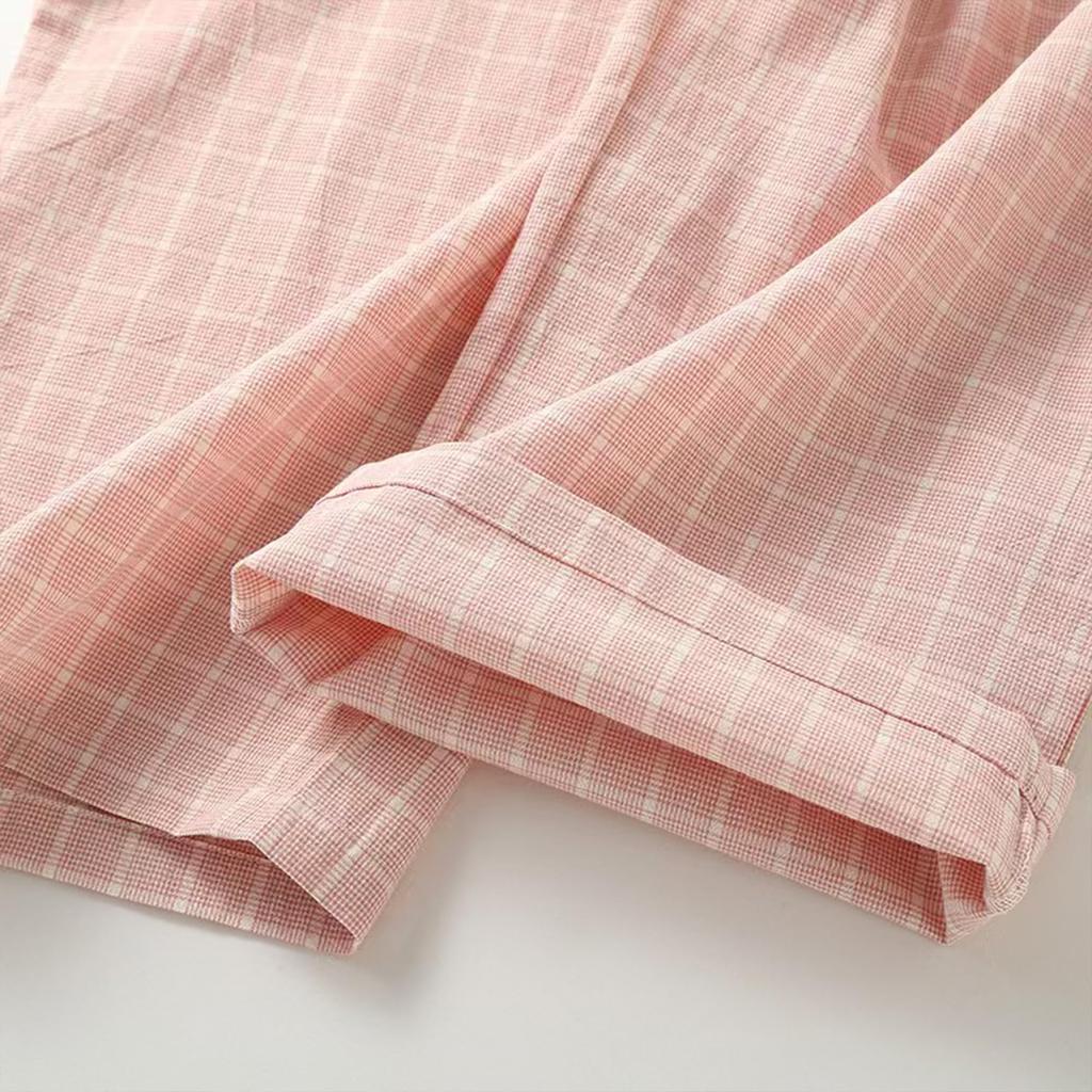 Pajama Check Gentle On the Gift [SISOFTLY] Women's Pants, Purple, Pattern, 100% Cotton, Skin, Spring/Summer, Nightwear, Cool, Women's Loungewear,