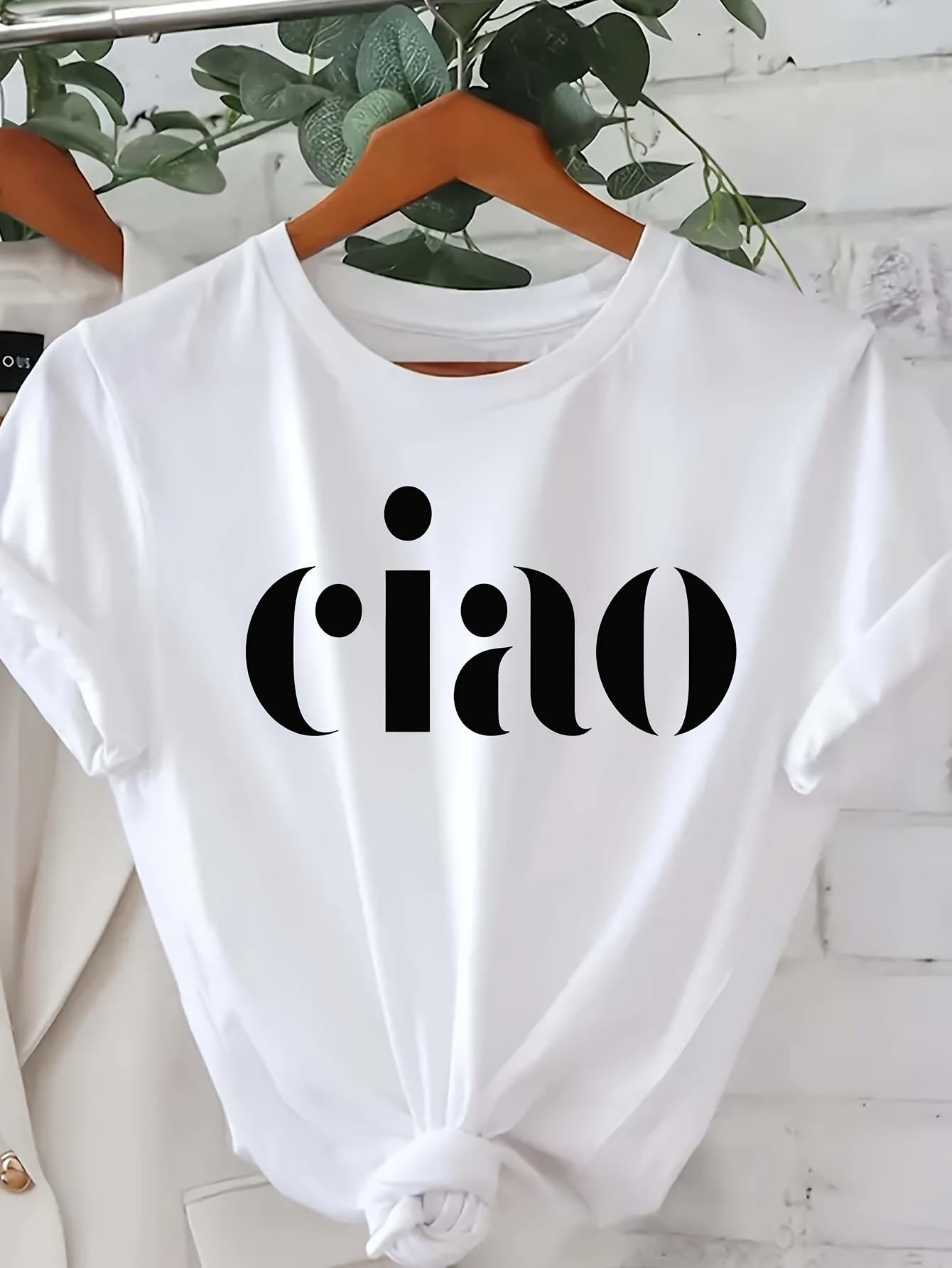 

Ciao Letter Print T-shirt Summer Printing T Shirts Female Blouse Harajuku Girls Clothing Y2k Streetwear Tees Kawaii Clothes S