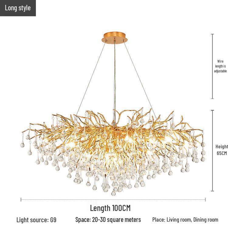 Elegant French Luxury Crystal Chandelier with Water Drop Design for Dining Rooms and Villas