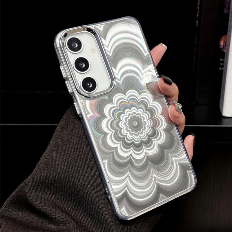 Fashion Laser Flowers Case for Samsung Galaxy A57 A37 A17 A07 A56 A36 A16 A55 A35 A25 A54 A34 A53 A52 S26 S25 S24 Case Cover Soft TPU Phone Back Cases