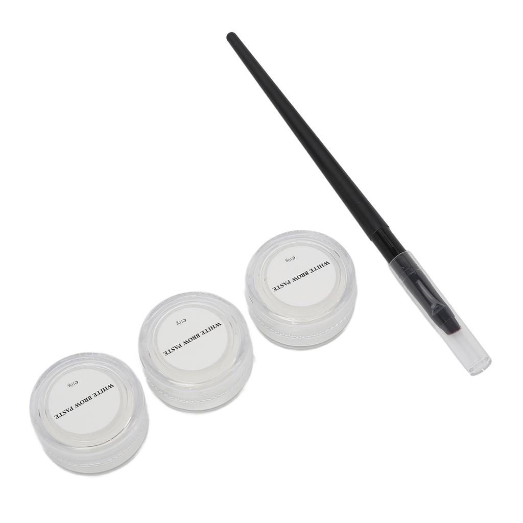 3PCS Eyebrow Mapping Paste Kit with Brush Washable Clear Lines Microblading Brow Paste 30g