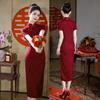 Xi mother wedding cheongsam summer new retro style long Xi mother-in-law feeling Chinese banquet cheongsam