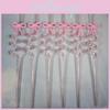 Reusable Pink Butterfly Bow Drinking Straw With Spiral Design For Kids And Party Use