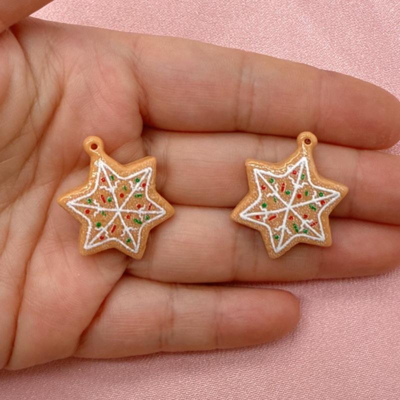 5pcs Creativity Resin Christmas Pendants DIY Jewelry Making Earrings Bead Necklaces Keychains Jewelry Decoration Accessories