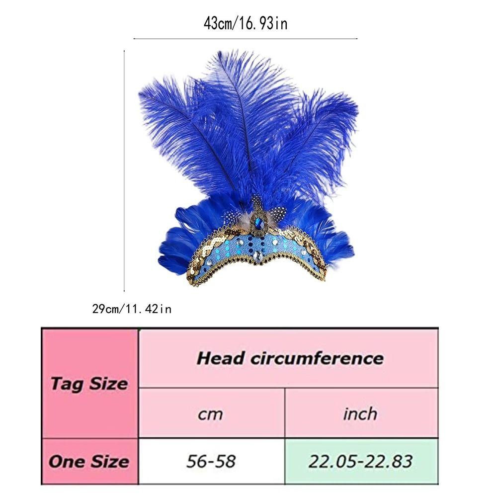 Colorful Feather Headpiece Brazilian Carnival Stage Performance Feather Headdress Decorative Hair Accessories