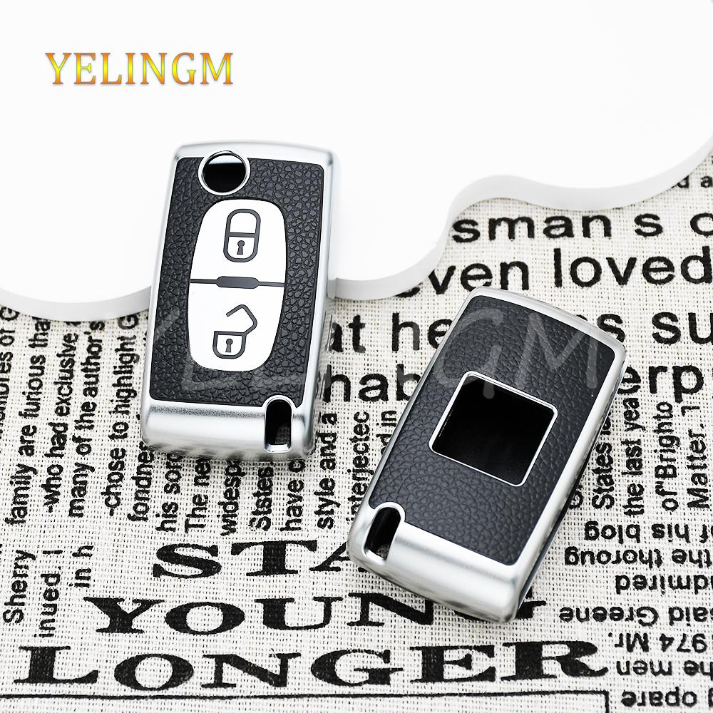 Shell Fob For Citroen Xsara Picasso C5 C6 C8 Leather Tpu Car Remote Key Case Cover For Peugeot 107 207 307 308 407 607 3008 5008