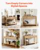 120 Cm Console Table, Farmhouse Desk Behind the Couch with Drawers and Bottom Storage Shelf, Wooden Rectangle Entrance Narrow Sofa Table for Hallway,